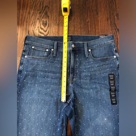 J. Crew Women’s 34P Petite Rhinestone Essential Straight Signature Stretch Jeans - Picture 8 of 15